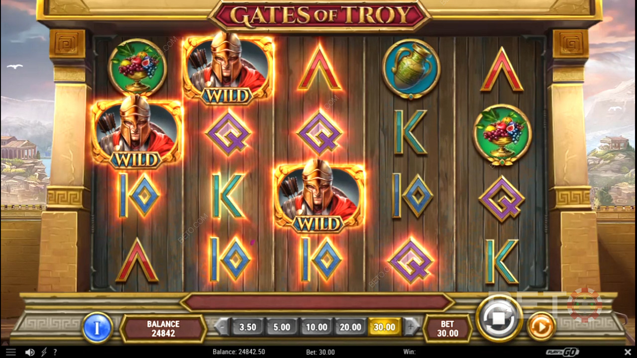 A Gates of Troy nyerőgépben a vad szimbólumok magas nyereményeket biztosítanak.