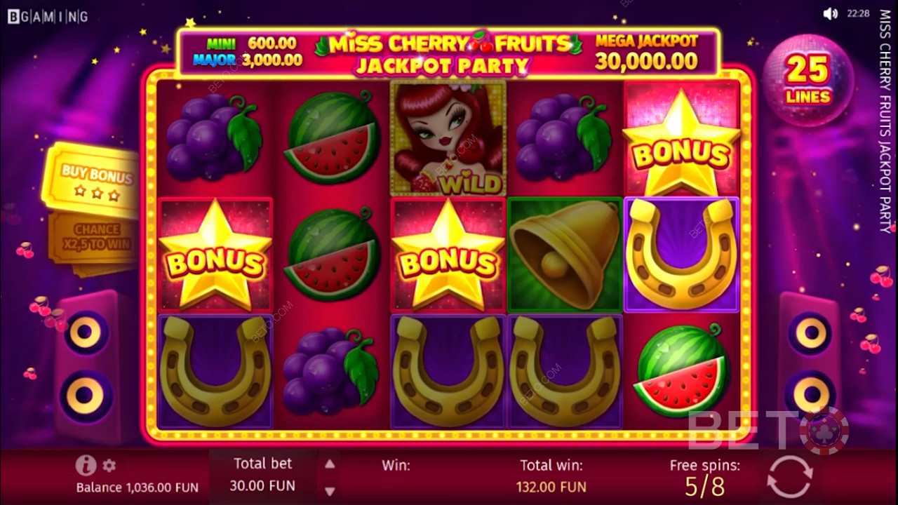Miss Cherry Fruits Jackpot Party Ingyenes Játék