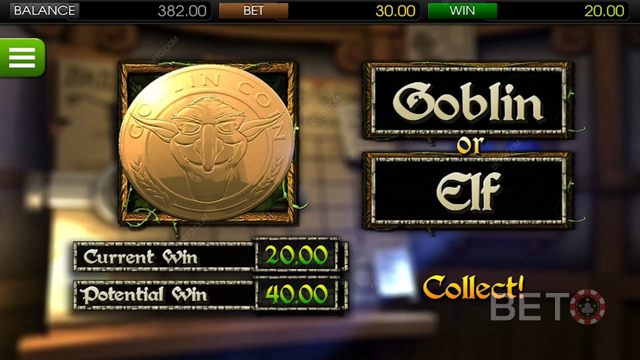 A Greedy Goblins fogadási tartománya 0,02 €-tól indul és 150 €-ig terjed.