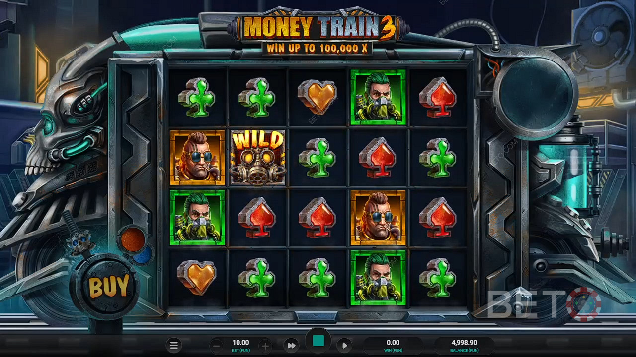 Élvezze a Money Train 3 nyerőgép alapjátékában található Respin kört