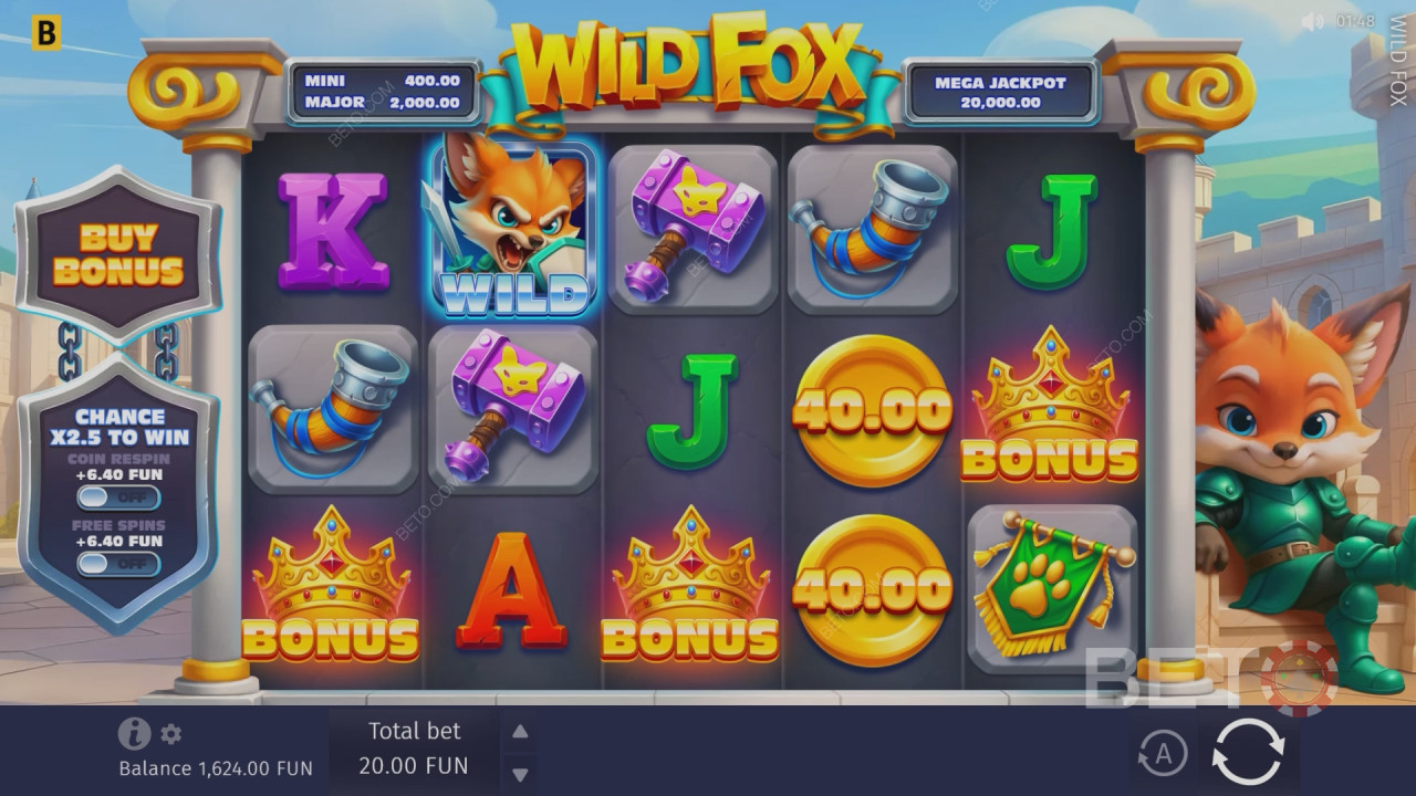 A Wild Fox játék áttekintése a BETO Slots-tól