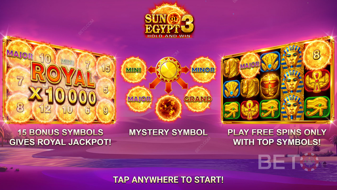 Nyerd meg téted 10,000-szeresét a Sun of Egypt 3 online nyerőgépen!