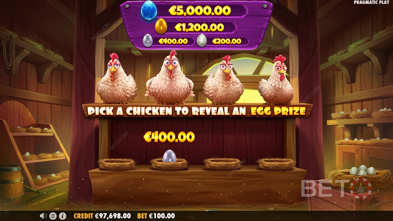 A bónusz funkciók magyarázata a Chicken Chase-ben Pragmatic Play