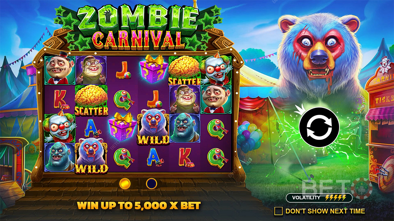 Nyerj a téted akár 5,000-szeresét is a Zombie Carnival nyerőgépen!