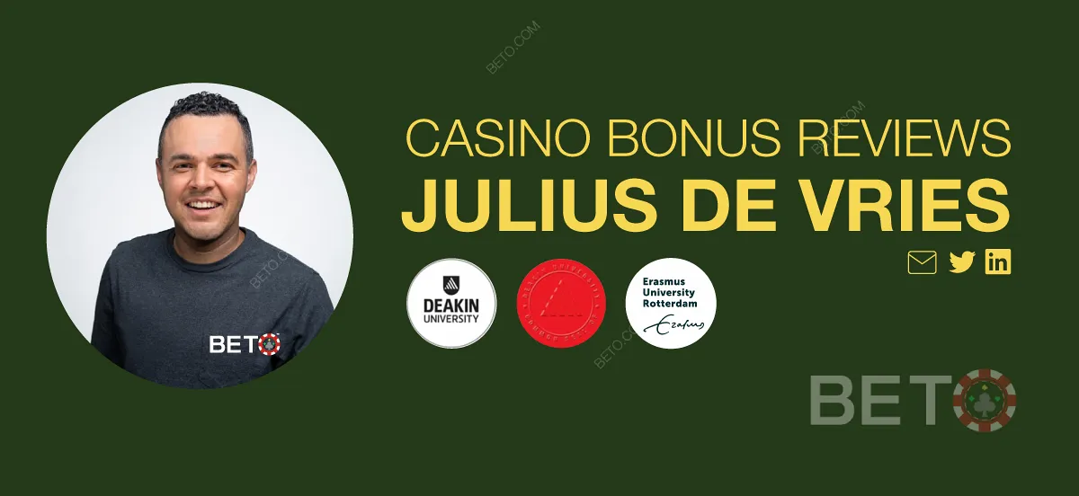 A kaszinó bónuszok és feltételek felülvizsgálója Julius de Vries.