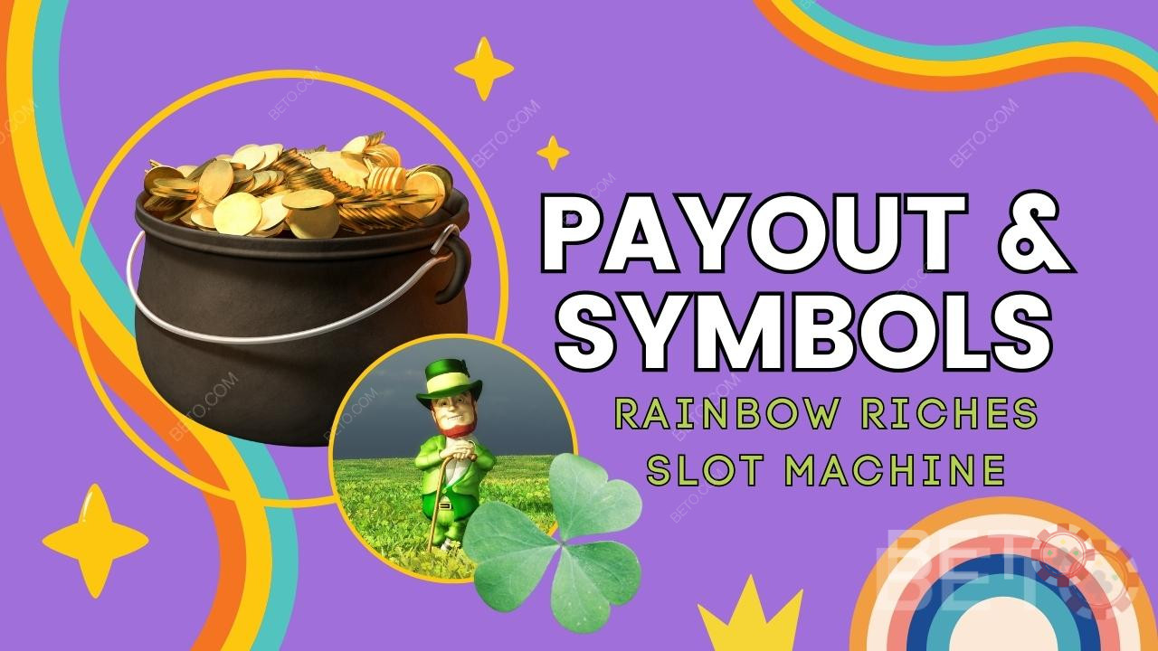 A Rainbow Riches játék kifizetése és szimbólumai A játék magyarázata