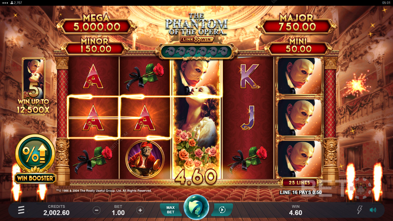 Az opera fantomja Link és nyeremény felülvizsgálat BETO Slots által